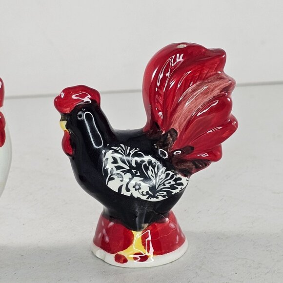 Ornate Chicken Rooster Salt & Pepper Shakers French Country Farmhouse Cottage - Picture 9 of 10